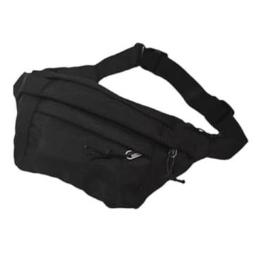 Imagem de Pochete Grande Bolsa Transversal Ajustável Lisa Dinheiro Celular (Preto)