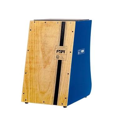 Imagem de Cajon FSA Instrumento de Percussão Profissional Feito à Mão - Graves Profundos, Som de Caixa Nítido, Madeira Brasileira, Design Ergonômico de Inclinação LITE STD LTS-03 AZUL BL