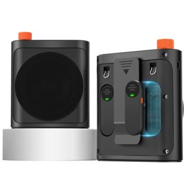 Imagem de Daakro Amplificador de voz sem fio com microfone de lapela magnético, amplificador de potência Bluetooth de 2000 mAh com 2 microfones, amplificador de voz portátil para professores em sala de aula