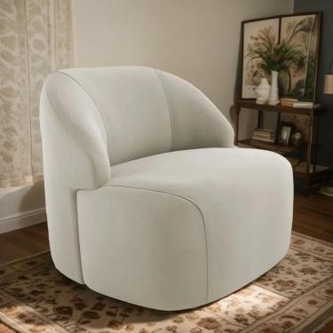 Imagem de Poltrona Organica Decorativa Eloa Veludo Bege - Londrilar