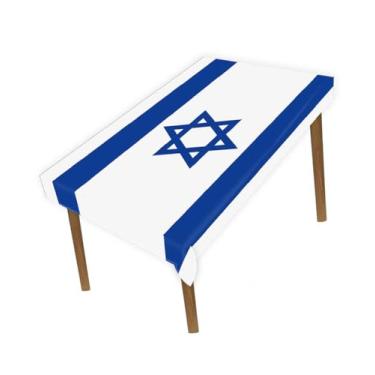 Imagem de Petite Pine Toalha de mesa grande de 1,5 × 2 metros, bandeira israelense de 1,5 x 2 m, para decoração de casa e jantar
