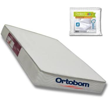 Imagem de Kit Colchão Baby Com Protetor Impermeável Berço Ortobom 12x70x130