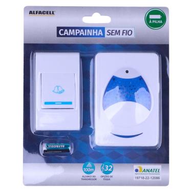 Imagem de Campainha sem fio com 32 Toques AL09029 Alfacell