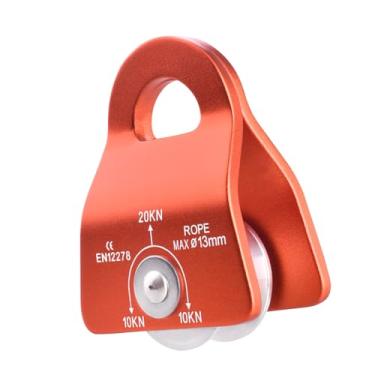 Imagem de Azarxis Polia giratória lateral micro 20 kN Prusik para corda de 0,47 polegadas/13 mm de corda/cabo escalada arborista tirolesa levantamento de tirolesa arrastar resgate trabalho aerrial engate