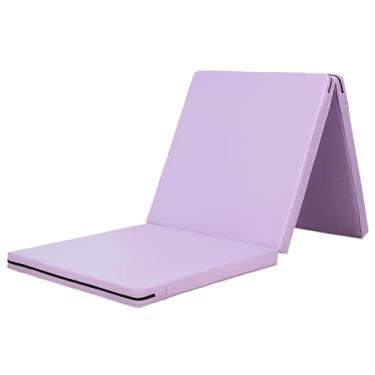 Imagem de KaRaDaStyle Tapete de ginástica tapetes dobráveis elásticos 180 cm x 61 cm x 5 cm exercício treino muscular crianças brincam horizontal tapete de barra esportes ioga à prova de som uso doméstico (Roxo)