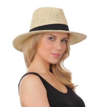 Imagem de Chapéu Panamá Palha Fedora Moda - Fss Variedades