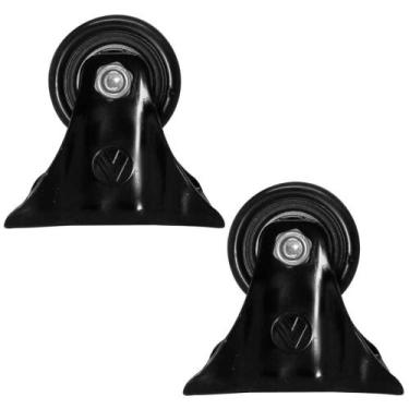 Imagem de Kit 2 Rodízio PVC Preto 1.5/8" 41mm Fixo - A09410-F - Ajax
