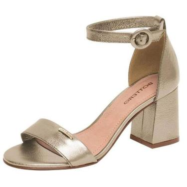 Imagem de Sandália Feminina Salto Médio Bottero Conforto Metalizado