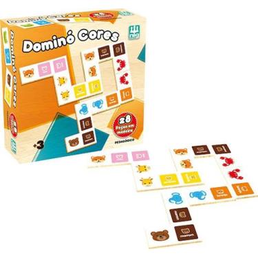Imagem de Dominó Cores Didático Madeira 28 Peças Nig 423 - Nig Brinquedos