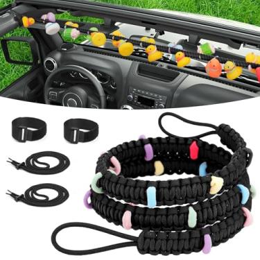 Imagem de YIBEICO Suporte de pato para Jeep, suporte de corda de pato de borracha elástica para Jeep Wrangler YJ TJ JK JL e Gladiador JT, suporte fixo para exibição de patos paracord, comporta 36 patos