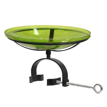Imagem de Suporte para birdbath Crackle verde samambaia de 35,5 cm
