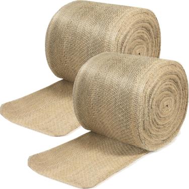 Imagem de 2 rolos 19,8 cm x 30,5 m envoltório natural para tronco de árvore de serapilheira rolo de serapilheira proteção contra congelamento para juta de inverno manter quente (19,8 cm x 30,5 m)