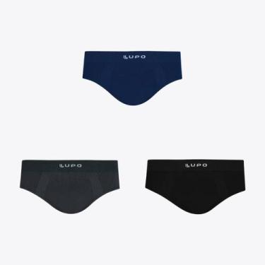 Imagem de Kit 3 Cuecas Lupo Slip Micromodal Sem Costura 00681-1035000, Azul mari