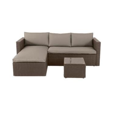 Imagem de Conjunto Estar Livorno 3 Peças Ratan - Just Home Collection