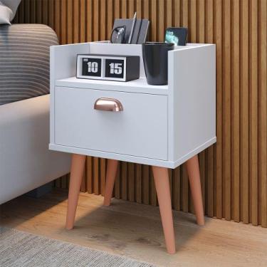 Imagem de Mesa De Cabeceira Retro Milena Com Nicho Com Pés Em Pvc - CASA UAU, Br