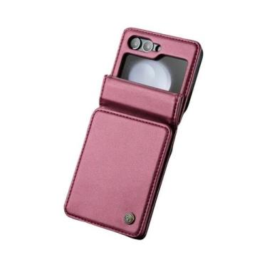 Imagem de Capa De Couro PU Magnética De Luxo Para Samsung Galaxy Z Flip 5 6 7 Co