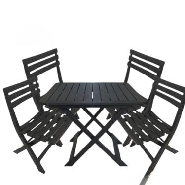 Imagem de Kit Mesa Quadrada + 4 Cadeiras De Plástico Dobrável Multiuso Casa Área Gourmet (2 CADEIRAS + MESA)