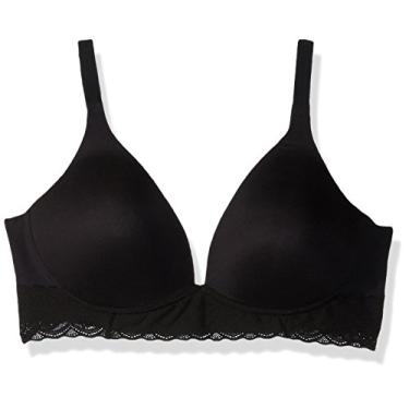 Imagem de Warner's Sutiã feminino plus size simplesmente perfeito de renda super macia sem aro, Preto rico, 36B