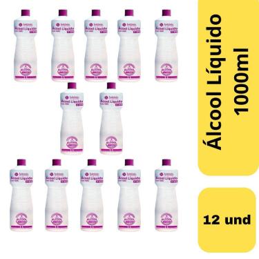 Imagem de Álcool Líquido 70° 1 Litro - Bellobella: Proteção e Segurança ao Seu Alcance! KIT COM 12 UNIDADES