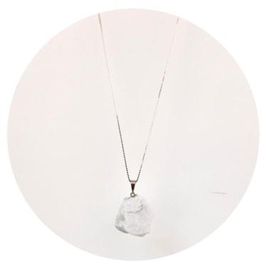 Imagem de Colar prata 925 howlita bruta - natural legítima p. vecchio