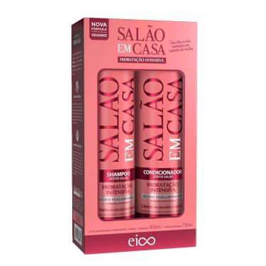 Imagem de Kit Shampoo + Condicionador Eico Salão em Casa Hidratação Intensiva 800ml + 750ml