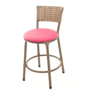 Imagem de Banqueta Baixa Encapada Junco CAPPUCCINO Bar Bistro Americana Cozinha 