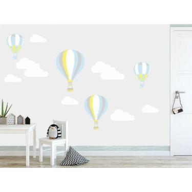 Imagem de Adesivo de Parede Infantil Nuvens e Balões - Decoração Criativa - no-b