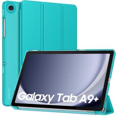 Imagem de MoKo Capa para Galaxy Tab A9+/A9 Plus 27.9 cm 2023, capa protetora inteligente de suporte fino com capa traseira translúcida de policarbonato rígido para tablet Tab A9 Plus (SM-X210/X216/X218),