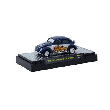 Imagem de 1953 Deluxe USA Model The Slug Bug Blue Metallic with White Sides Limited Edition to 5566 Pieces Worldwide 1/64 Diecast Model Car by M2 31500-HS63