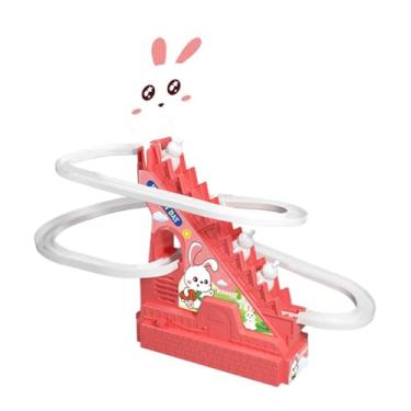 Imagem de Yunhgft Elétrico, Trilhos para Subir Escadas, Escorregador, Brinquedo, Escorregador de Corrida, Brinquedo Educativo Engraçado com Luz Musical para Pres, 3 Coelhos