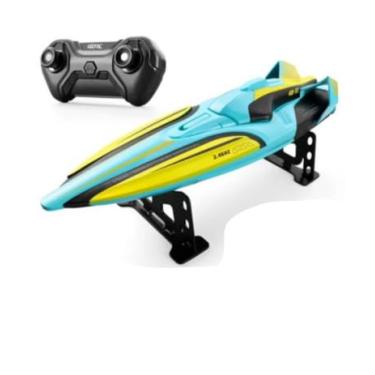 Imagem de Barco De Corrida De Alta Velocidade Lancha De Controle Remoto Velocidade máxima 30km (verde com amarelo)