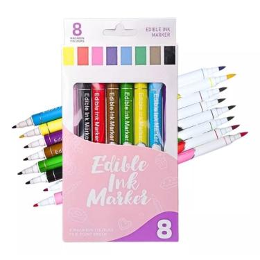 Imagem de Pacote de 8 marcadores de lápis de penas de tinta comestível