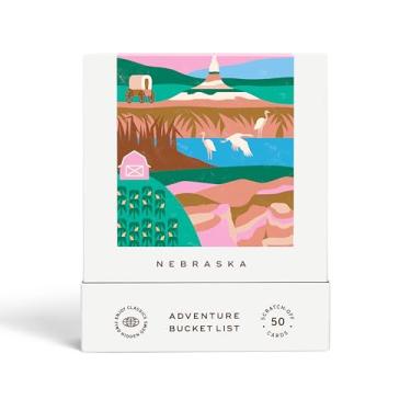 Imagem de Reach International Outfitters Nebraska Adventure Bucket List: 50 Scratch-Off Cards for Outdoor Activities, Tourist Attractions, and Road Trips - Perfect Travel Gift and Guide for Exploring Nebraska