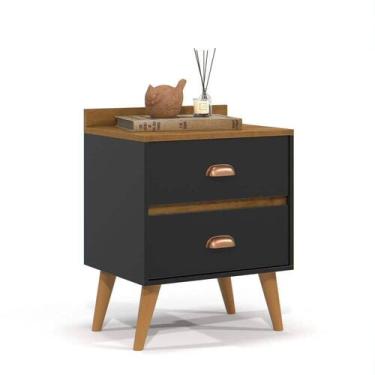 Imagem de Mesa De Cabeceira 2 Gavetas Criado Para Quarto Decoração Com prateleir