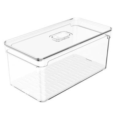 Imagem de Pote Organizador 5 Litros Empilhável Com Tampa Para Geladeira Porta Ma