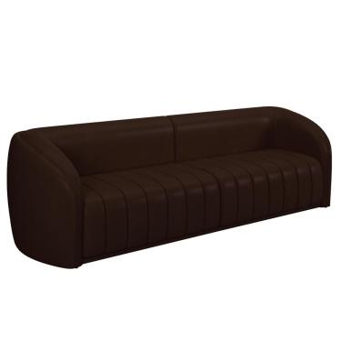 Imagem de Sofá 5 Lugares Para Sala 332cm Lazio M03 Corano Marrom - Lyam Decor