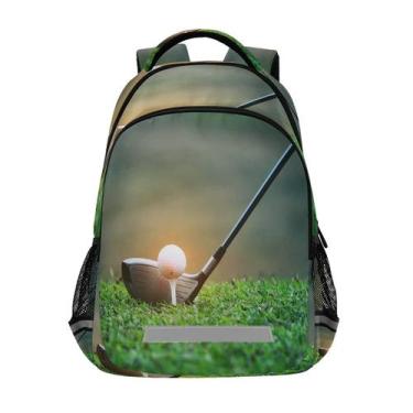 Imagem de Mochila escolar AUUXVA Golf Ball Sport Grass para meninas adolescentes