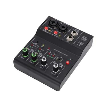 Imagem de Zhjvihx Mixer de áudio Profissional para DJ, Mixer de Som Com Controlador BT de 2 Canais Com Múltiplas Entradas Phantom Power MP3 Saída AUX Botões de Controle Independentes Concha de (Preto)
