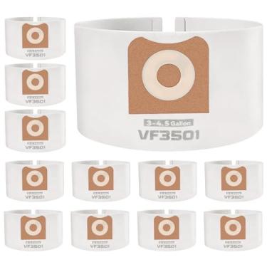 Imagem de Pacote com 12 sacos de substituição para aspirador de pó Ridgid Shop VF3501| compatível com aspiradores úmidos/secos RIDGID 3-4,5 galões | Sacos de filtro de coleta de poeira peça de substituição