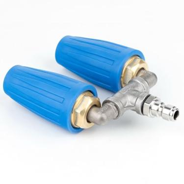 Imagem de Bico Turbo Duplo 4000PSI Bocal Turbo para Lavador Elétrico para Carro de Jardim Tijolo de Concreto Conector Rápido Spray Bico Turbo Duplo Orifício de 2,0 Mm para Limpeza de