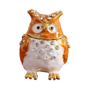 Imagem de Dynwave Caixa de joias de, porta-anéis, cômoda, porta-joias, estatueta de, organizador de joias para anéis, brincos e pingentes, Amarelo