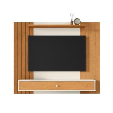 Imagem de Rack para TV com Gaveta e Amplo Espaço, Organizador para Sala e Home Office(OFF WHITE/NATURE)