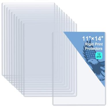 Imagem de Rainmae Pacote com 12 protetores rígidos de impressão de 28 cm x 35,5 cm, transparentes à prova d'água, rígidos... capas de plástico rígido para documentos, protetor de certidão de nascimento
