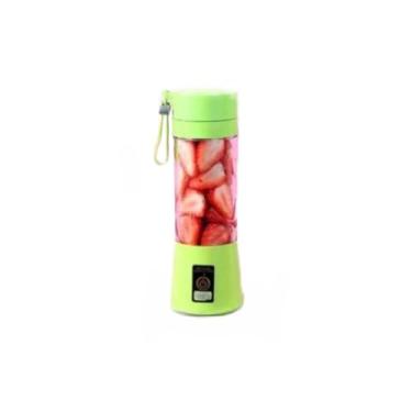 Imagem de Mini Liquidificador Portátil Blender Personal 6 Lâminas Recarregável USB - Shakeira Elétrica para Viagens, Academia e Liquidificador Pequeno(VERDE （Frete grátis）)