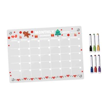 Imagem de Milageto Calendário de quadro branco para geladeira, calendário mensal, quadro de mensagens portátil, de planejamento com marcadores para escritório e escola, L