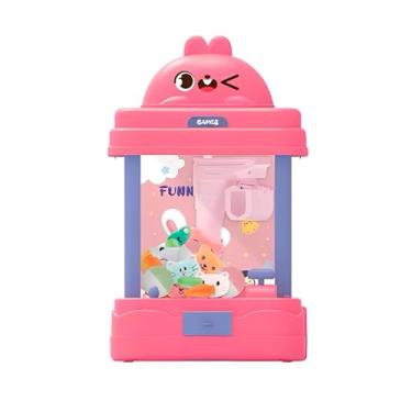 Imagem de Máquina de Pegar Brinquedos Infantil 37cm com Luz e Som – Brinquedo Interativo Educativo com Garra Elétrica Reciclável - ROSA