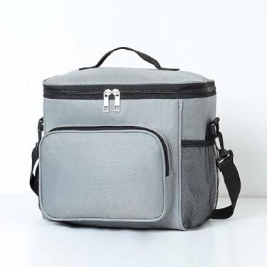 Imagem de Bolsa Térmica Grande Portatil Marmita Viagem Com Alça (Cinza)