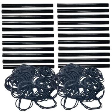 Imagem de MARYLAVENDER Laços de cabelo super elásticos para todos os tipos de cabelo, pôneis elásticos, suportes de rabo de cavalo, elásticos para cabelo grosso, acessórios de cabelo para mulheres e meninas, 50