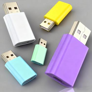 Imagem de Adaptador USB para USB C (pacote com 5) Conversor de cabo carregador tipo C para USB A para MacBook Pro, Samsung Galaxy, smartphones, laptop, carro e mais