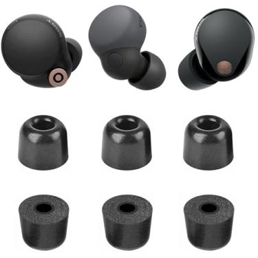 Imagem de Pontas auriculares de espuma Memroy compatíveis com fones de ouvido intra-auriculares Sony WF-1000XM5 WF-1000XM4 WF-1000XM3 WF-C500 WF-C700 MDREX15AP 3 pares pretos m